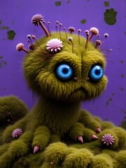 Moss Creature in Forest Fantasia with Bruised Violet Texture – Dreamy Surrealism Art (AI Generated)