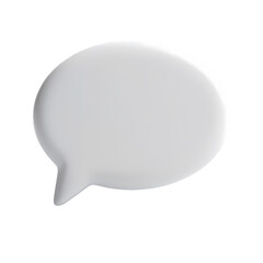 White 3d speech bubble isolated on transparent background