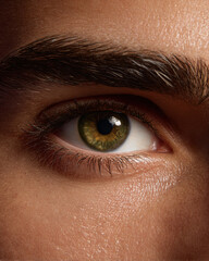 Fine art a close up man's eye shot, with minimal clean