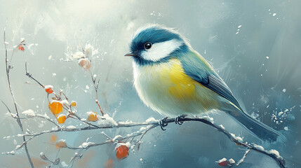Obraz premium great tit on a branch