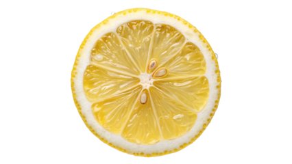 citrus fruit wheel slice of lemon isolated on transparent background