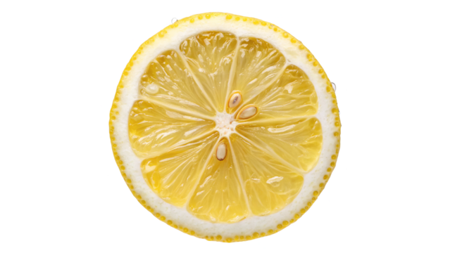 citrus fruit wheel slice of lemon isolated on transparent background