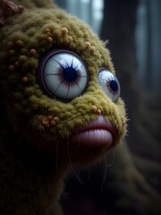 Moss Creature in Forest Fantasia with Bruised Violet Texture &ndash; Dreamy Surrealism Art (AI Generated)