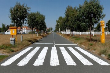 Zebra crossing on the sidewalk