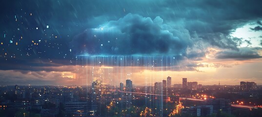 A cloud-based AI system managing global weather predictions 
