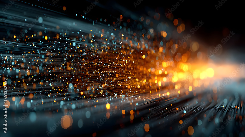 Poster abstract data stream: a visually stunning digital rendering of a dynamic data stream, showcasing a v