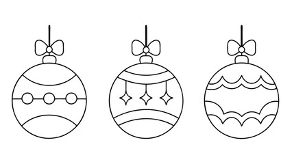 Christmas vector christmas ball line art style vector