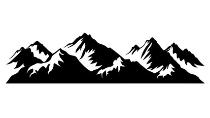 mountains silhouettes on tranparent background
