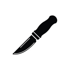 Black Silhouette Vector Wood Carving Knife Icon