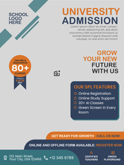 Admission Open Poster For University and College, Online and On Campus Admission Vector