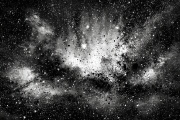 Obraz premium Vast, star-filled nebula in grayscale
