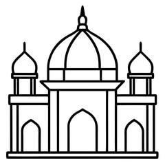 Minimal Mosque Outline Vector