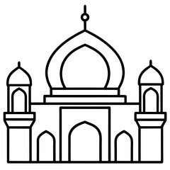 Minimal Mosque Outline Vector