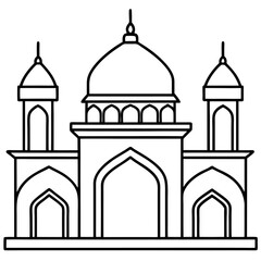 Minimal Mosque Outline Vector