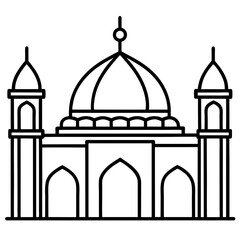 Minimal Mosque Outline Vector