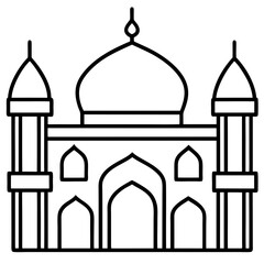 Minimal Mosque Outline Vector