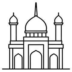 Minimal Mosque Outline Vector
