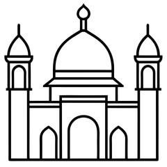 Minimal Mosque Outline Vector