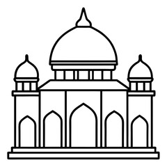 Minimal Mosque Outline Vector