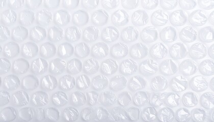 Closeup View Of White Bubble Wrap Packaging Material