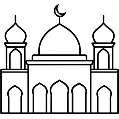 Minimal Mosque Outline Vector