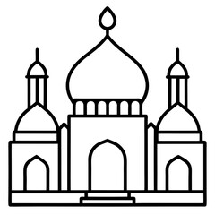 Minimal Mosque Outline Vector