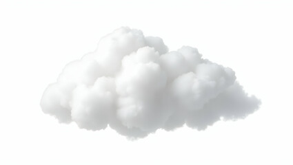 Cloud Cotton-like cloud puff with dense cotton texture, isolated on a clean white background