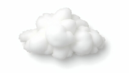Cloud Cotton-like cloud puff with subtle shading, isolated on a clean white background