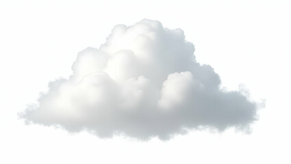 Cloud Cotton-like cloud puff with subtle shading, isolated on a clean white background