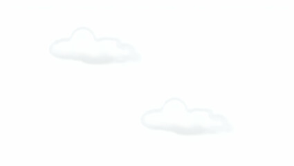 Cloud Crescent-shaped cloud trio balanced horizontally in airy alignment, isolated on a clean white background