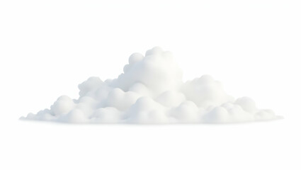 Cloud Crescent-shaped cloud trio balanced horizontally in airy alignment, isolated on a clean white background