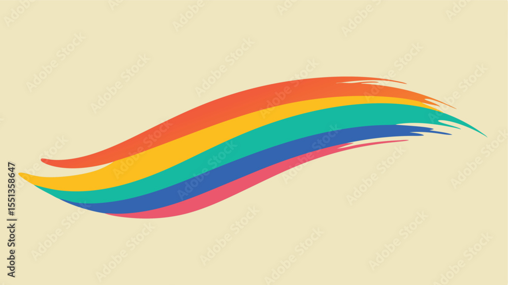 Poster vibrant colorful swirling waves or brush strokes vector illustration with transparency for versatile