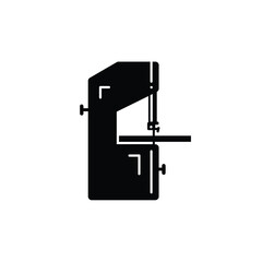 Black Silhouette Vector Band Saw Icon White Background