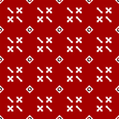 Geometric Ethnic pattern, Native thai tribal fabric, wallpaper,  tile, carpet. on a red background.