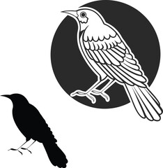 Classic Nightingale Design Vector Illustration  

