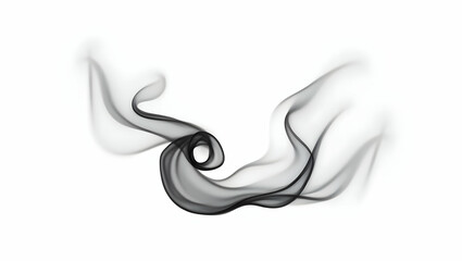 Fototapeta premium Cloud Hovering misty coil evoking movement and breath, isolated on a clean white background