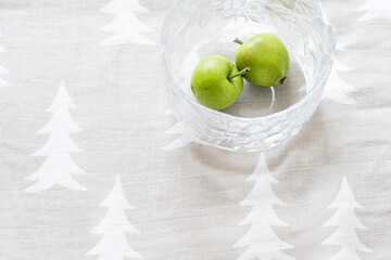 青りんご,北欧ビンテージのガラスのボウル