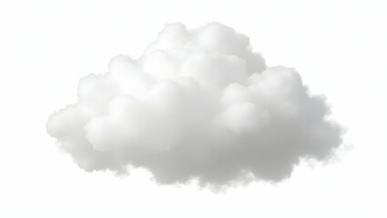 Cloud Irregular fluffy mass with subtle shading, isolated on a clean white background