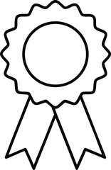award ribbon icon line art vector illustration on transparent background
