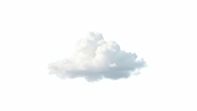 Cloud Random-shaped cloud cluster floating in formation on white background, isolated on a clean white background