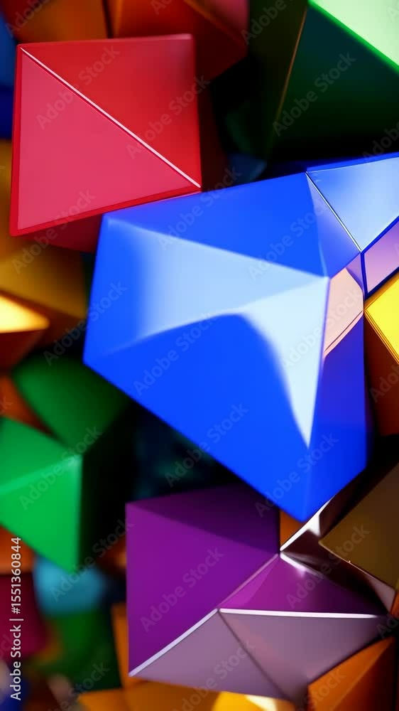 Poster vibrant arrangement of geometric triangular forms creates a bold abstract pattern with multicolor fa