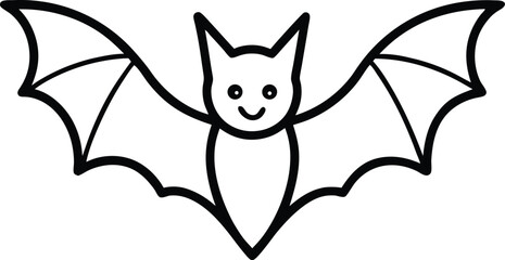 bat icon line art vector illustration on transparent background