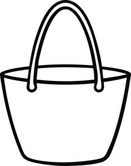 beach bag icon line art vector illustration on transparent background