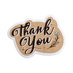 Thank You Cork Coaster with Floral Design -