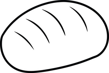 bread loaf icon line art vector illustration on transparent background