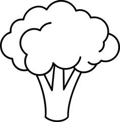broccoli icon line art vector illustration on transparent background