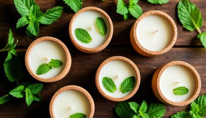 Decorative mint scented candles.