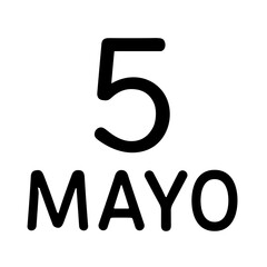Simple Black and White Cinco de Mayo Date Graphic Element