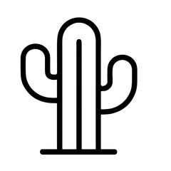 Obraz premium Simple Outline Style Cactus Plant Desert Nature Floral Element Icon