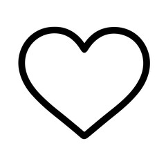 Simple Outline Heart Shape Symbol for Love and Romance Icon